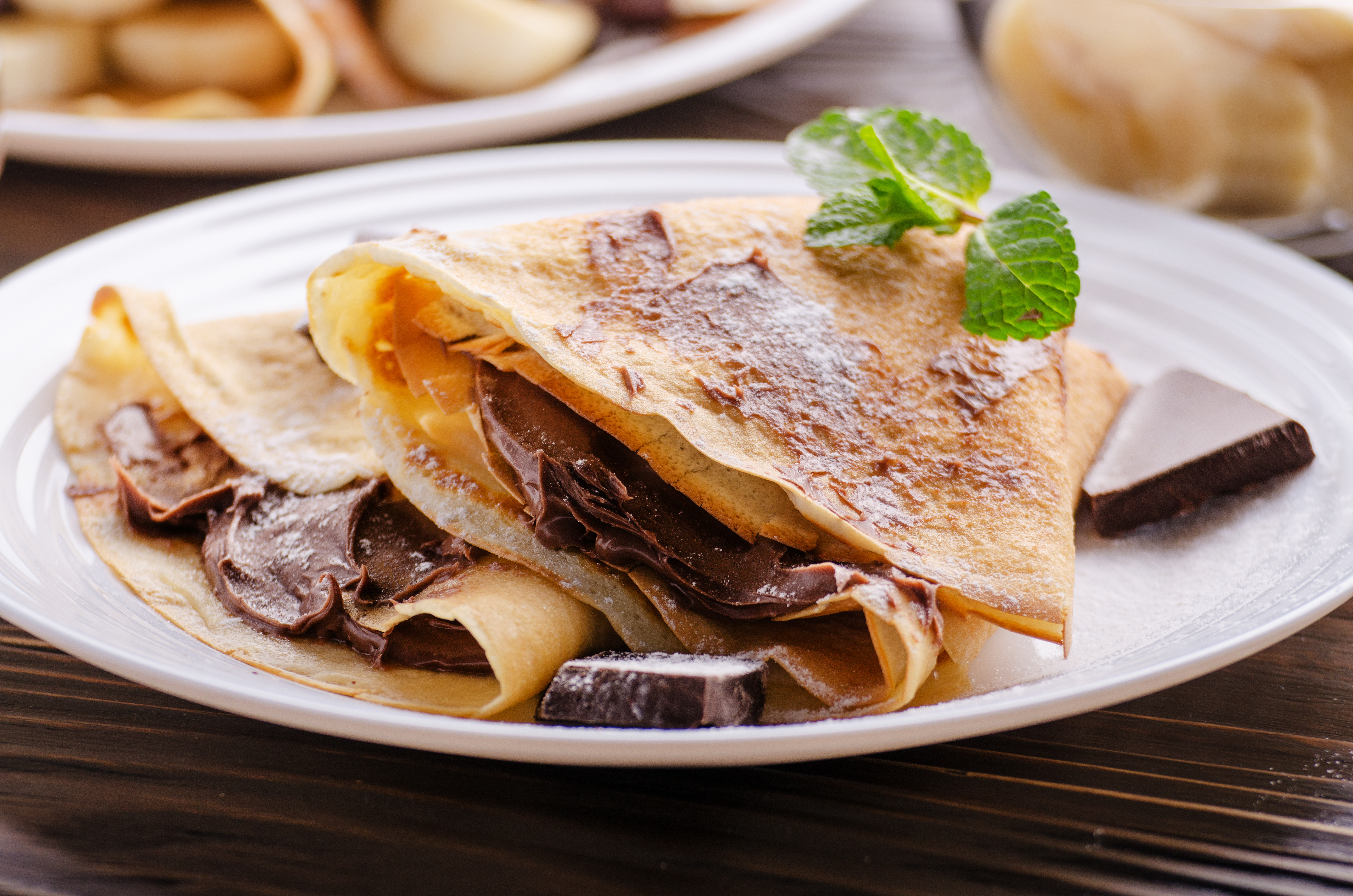 french crepes with chocolate and banana 