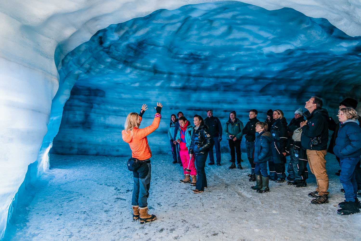 Man made tunnel in Langjokull glacier